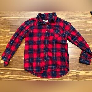 Red and Blue Plaid Button Down Shirt